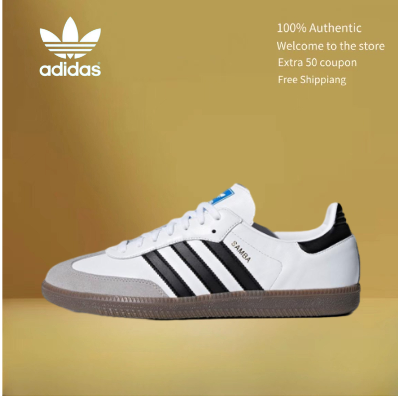 (ของแท้ 100%) adidas originals Samba รองเท้าผ้าใบลำลองและสบายสำหรับผู้ชายและผู้หญิง