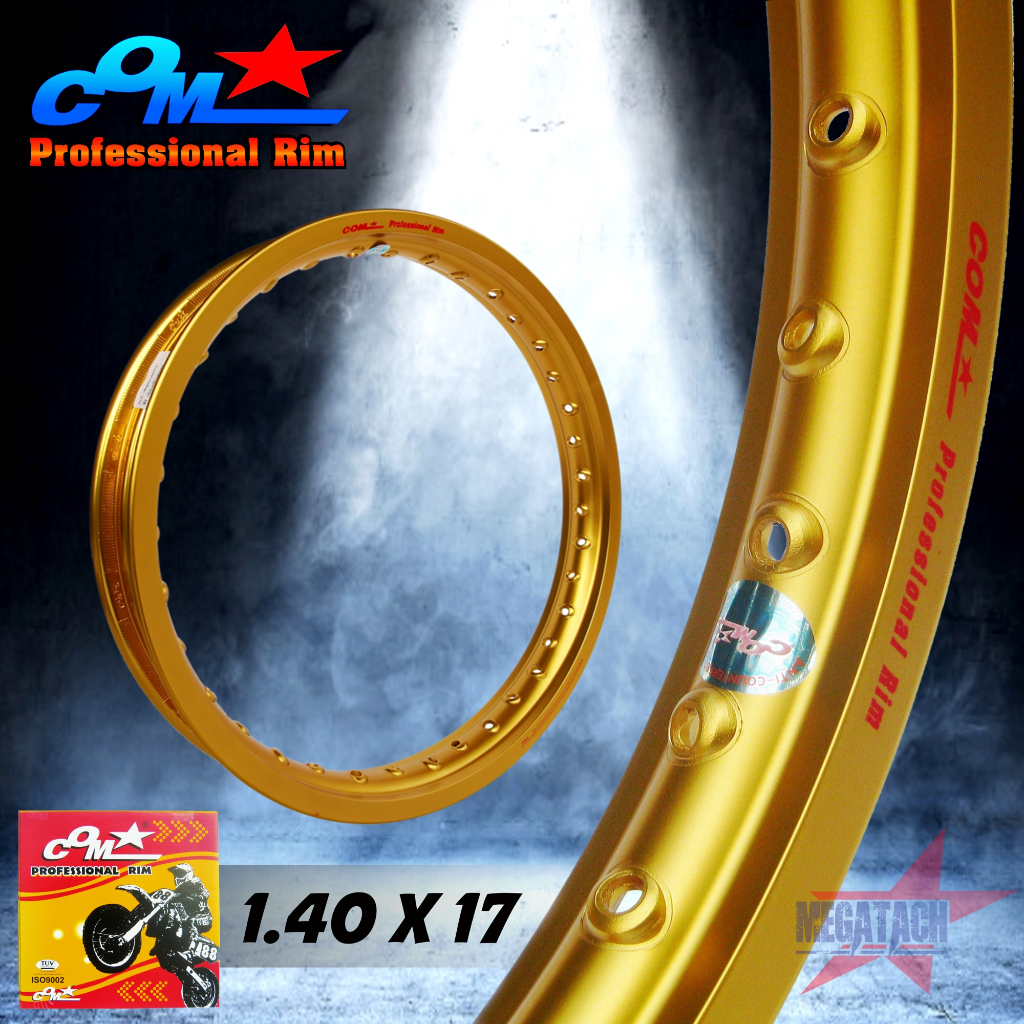 ล้อคอม COM 1.40 X 17 ขอบเรียบ ล้อคอมโปร กล่องเหลือง COM PROFESSIONAL RIM ล้อขอบ17 ล้อมอไซ ล้อมอไซค์ ล้อมอเตอร์ไซค์