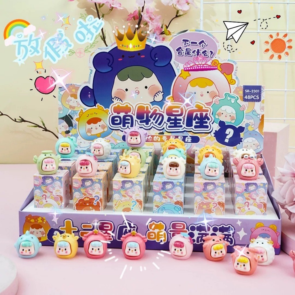 24กล่อง/เซ็ตกล่อง, Pop Bean Soap Bubbles อะนิเมะการ์ตูนรูป Crayon Shin-chan แฟชั่น PVC กล่องลึกลับของเล่นสําหรับเด็ก