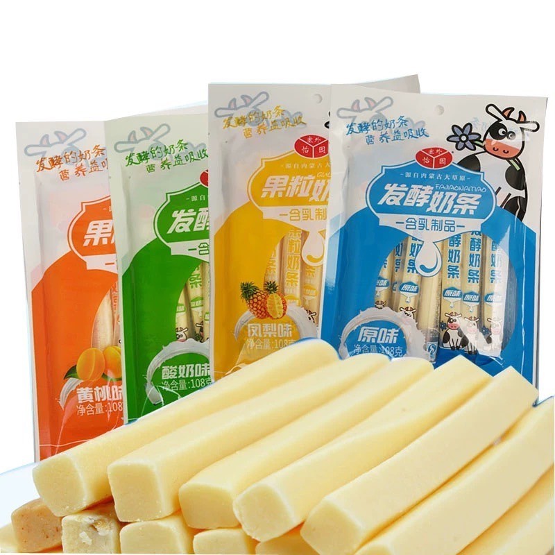 พร้อมส่ง นมชีสอัดแท่ง นมวัวแท้ๆ นมชีสพรีไบโอติกส์ มี 4 รส เนื้อหนึบ หอม หวาน เปรี้ยวนิดๆ อร่อย Milk Stick ขนาด108กรัม