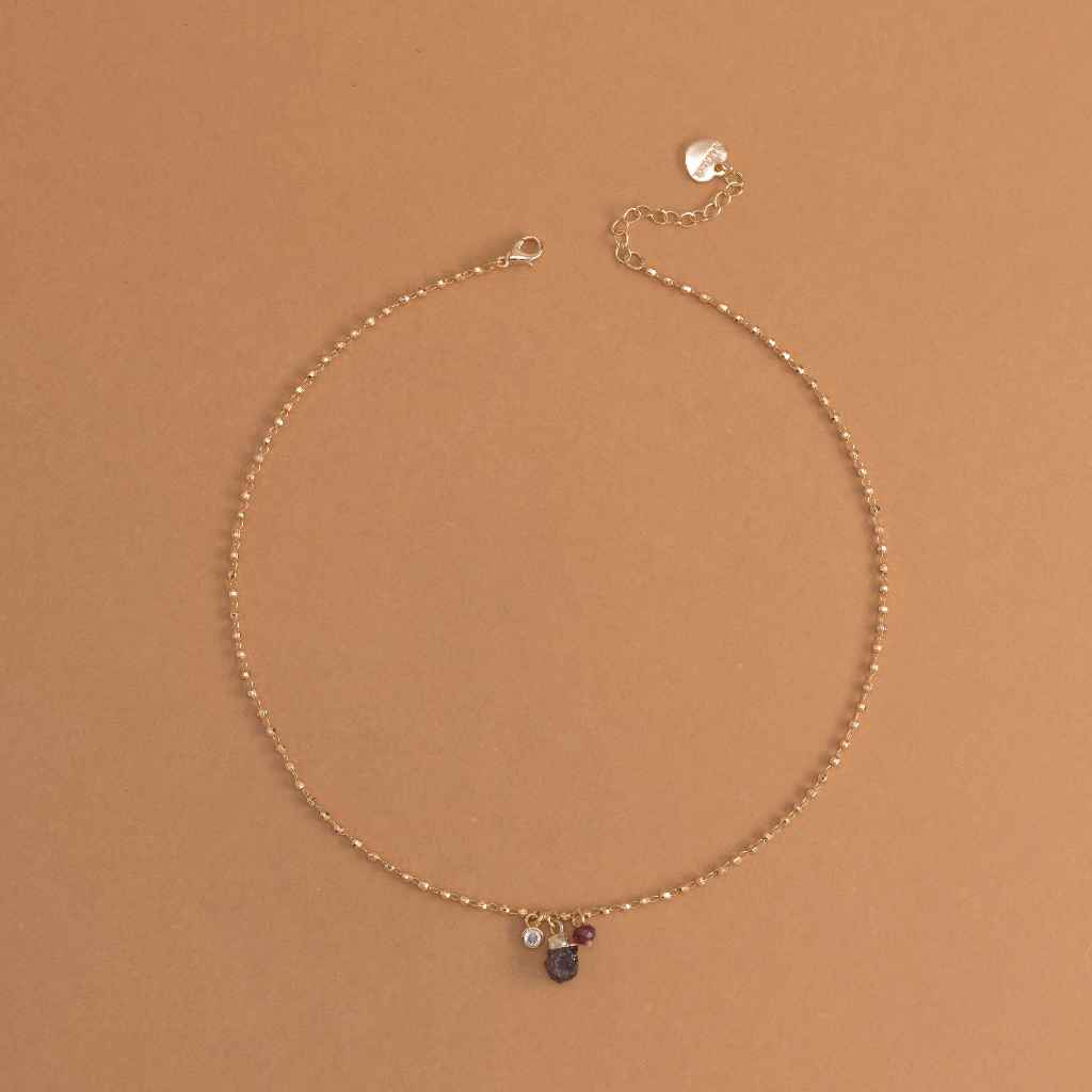 GARNET - BIRTHSTONE PENDANT NECKLACE