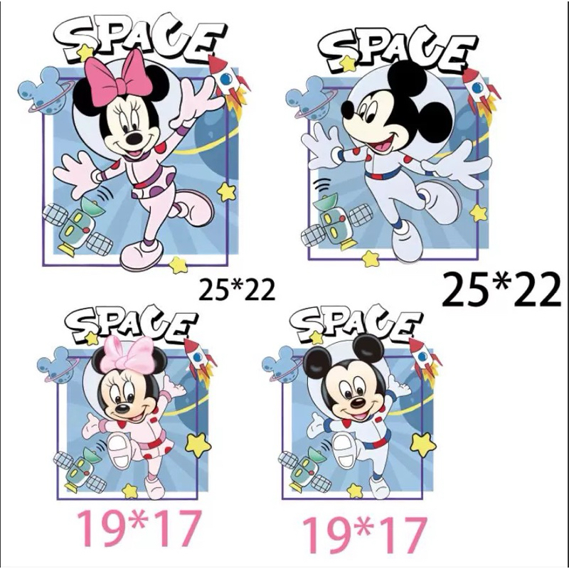ตัวรีดติดเสื้อ Iron on Patches สติกเกอร์ ลายการ์ตูน ลายหนู มิกกี้เมาส์ มินนี่ Mickey Minnie mouse น่ารักๆ