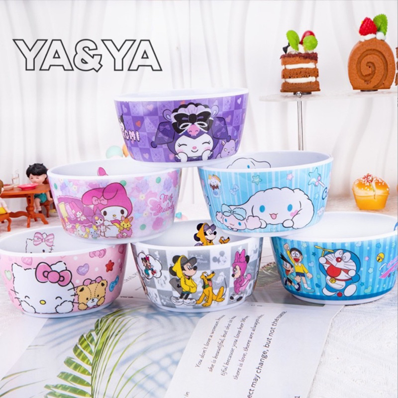 ชามเด็ก ชามเมลามีน 5นิ้ว ลายการ์ตูน Sanrio