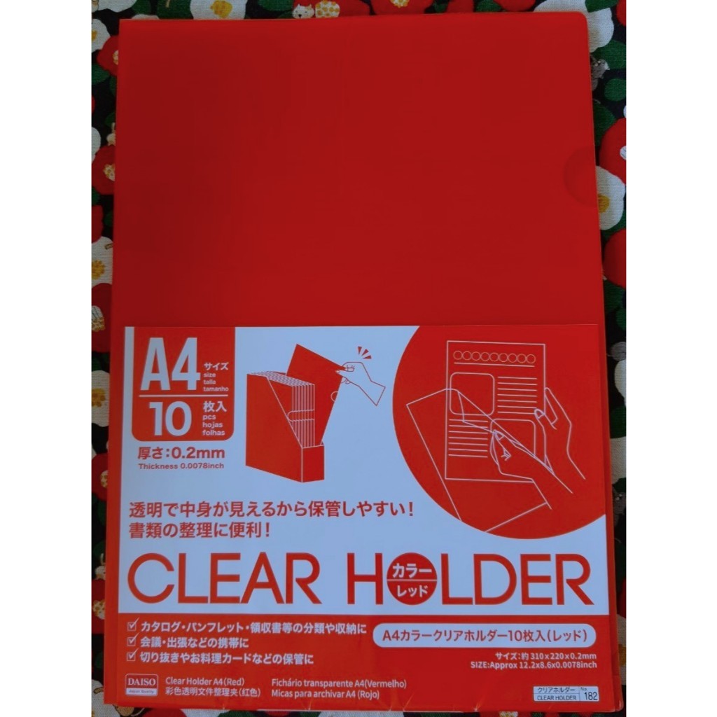 A4 CLEAR HOLDER แฟ้มแบบสอด A4 1 แพ๊ค มี 10 เล่ม จากญี่ปุ่น Size : 310 x 220 x 0.2 mm