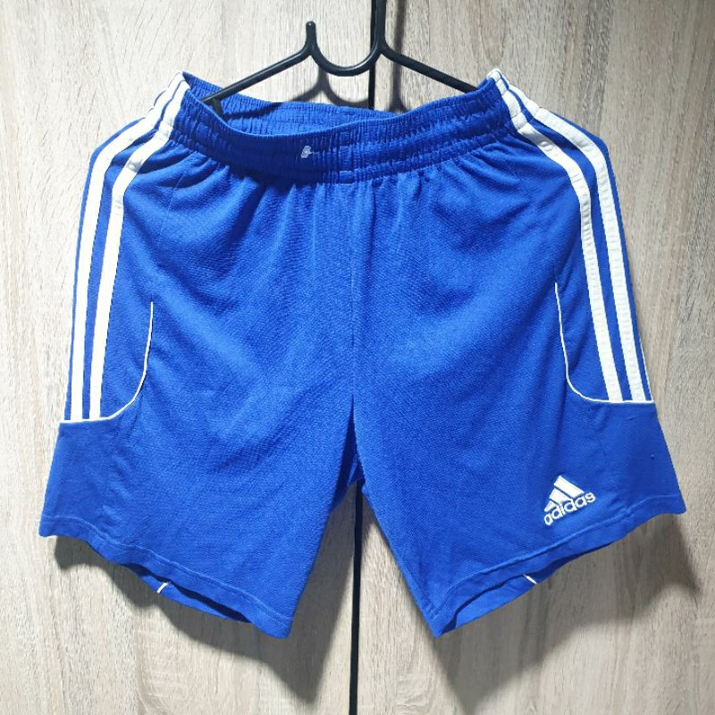 กางเกงกีฬาขาสั้น ADIDAS รุ่น climalite สีน้ำเงิน 3แถบสีขาว ของแท้มือสอง