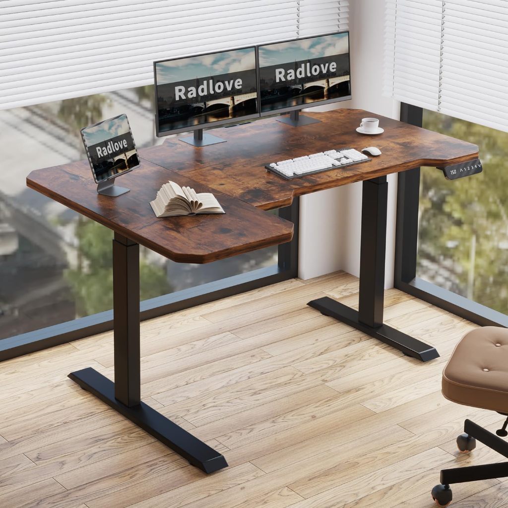 โต๊ะยกไฟฟ้าอัจฉริยะ Mxtark 1.5M L Shape Electric Desk 59 inches Height Adjustable L-Shape Standing D