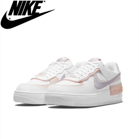 รองเท้าผ้าใบ  Nike Air Force 1 Shadow รองเท้าผู้หญิง White pink【ของแท้ 100%】