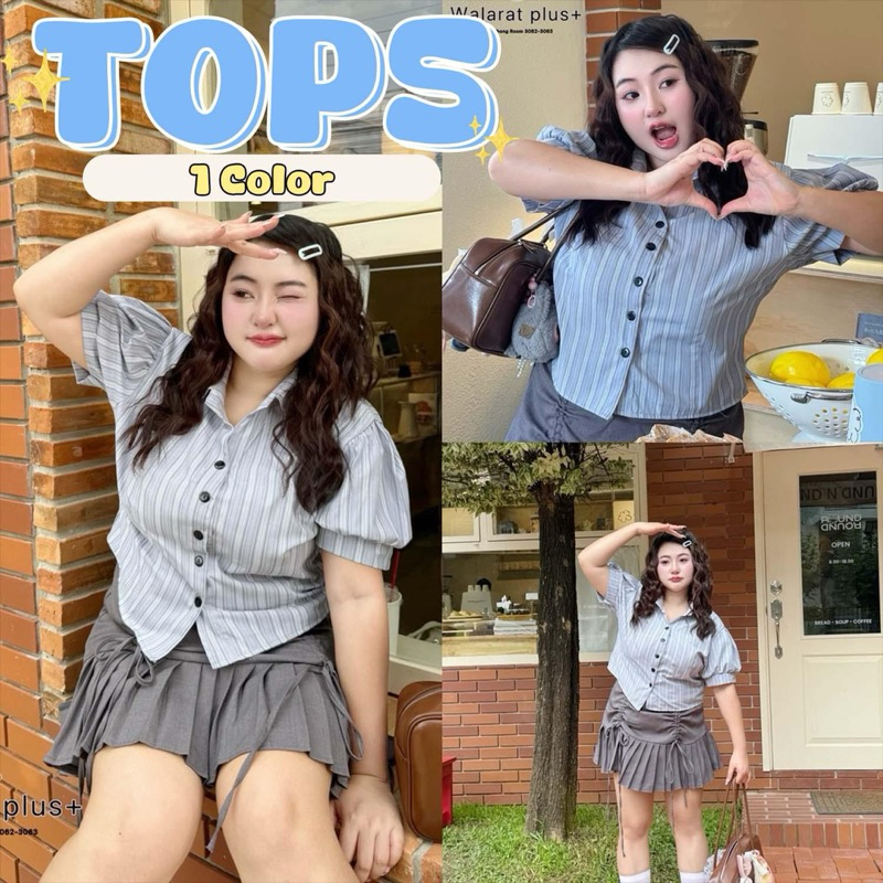 (Shopee video ลด50%)พร้อมส่ง เสื้อทีเชิ้ตลายทางใส่แล้วไม่อ้วน พร้อมแต่งแขนตุ๊กตา เสื้อดูมีอะไรมากๆ น่ารักจัง