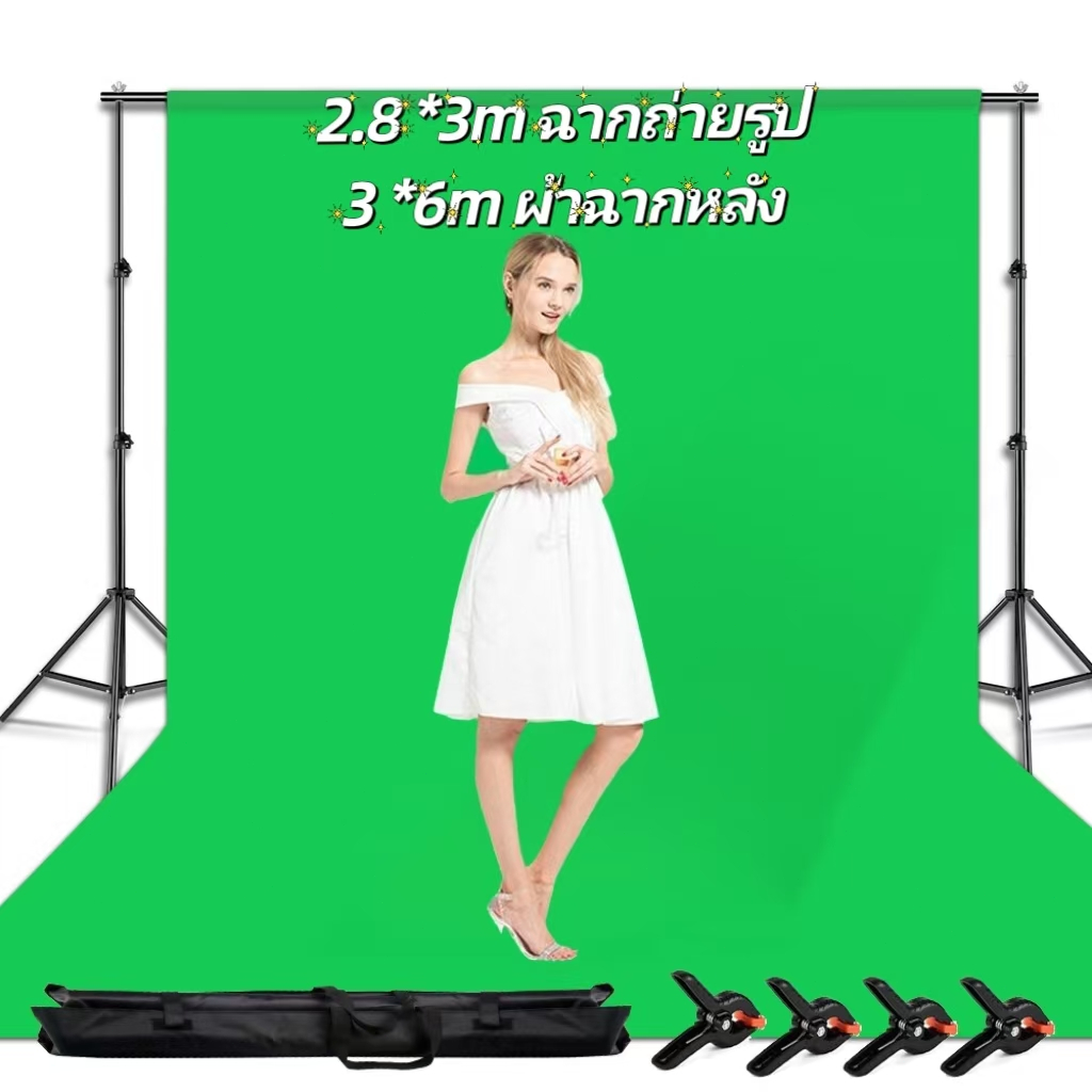 Photo Studio 3x6m Backdrop & 2.8x3m & Backdrop Stand Photography Background Support Tripod System Kit