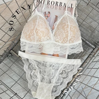 ชั้นใน+พร้อมกกน Set01 ฟองน้ำดันทรง เก็บทรงสวย ดีเทลสวยเซ็กซี่ ตะขอ3ระดับ ลายดอกไม้ ไร้รอยต่อ