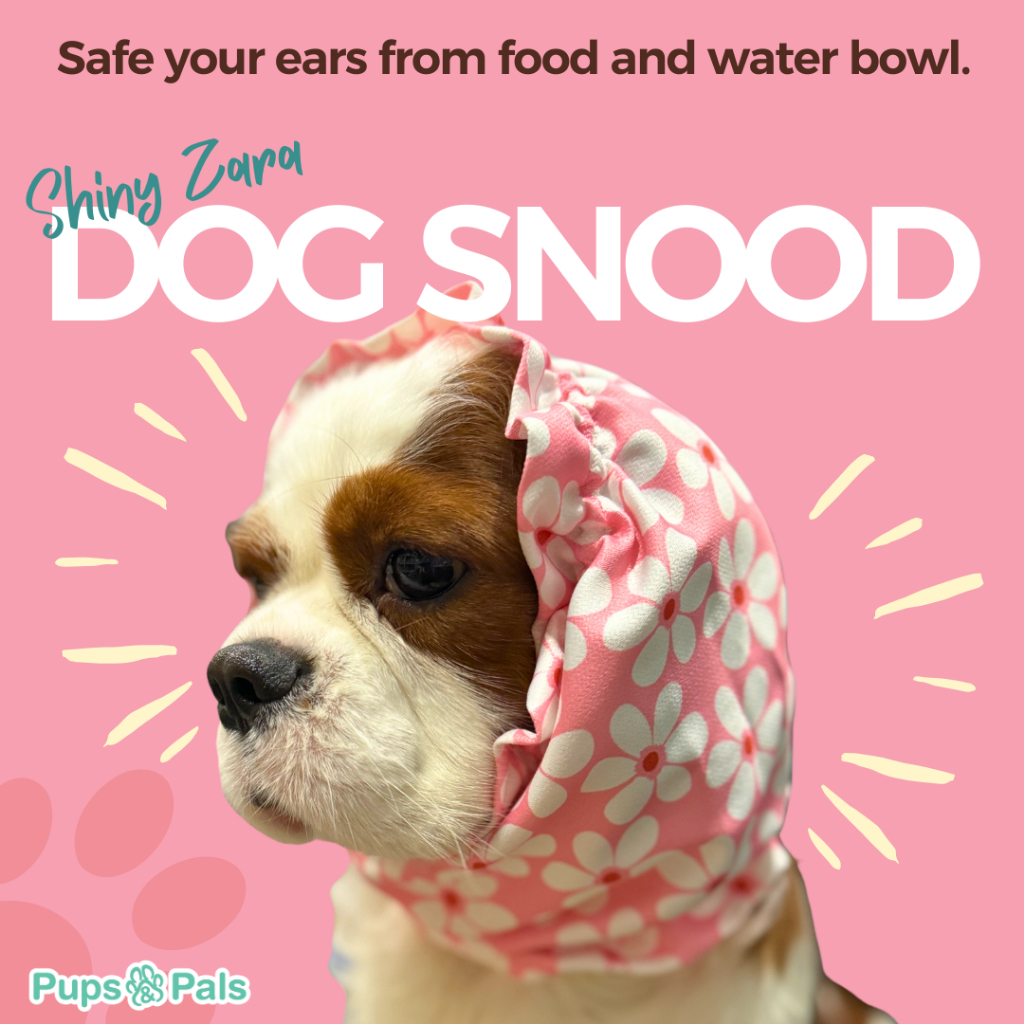 Pups&Pals dog snood - Shiny Fabric หมวกคลุมกันขนเลอะ หน้า หู คอ สำหรับหมา แมว