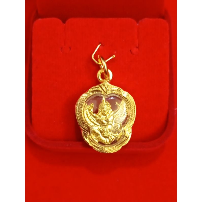 จี้ พญาครุฑ หลวงพ่อวรา วัดโพธิ์ทอง ด้านหลัง รัชกาลที่ 5 จี้ ชาร์ม Jewelry หุ้มทอง 96.5% กันน้ำ 100%