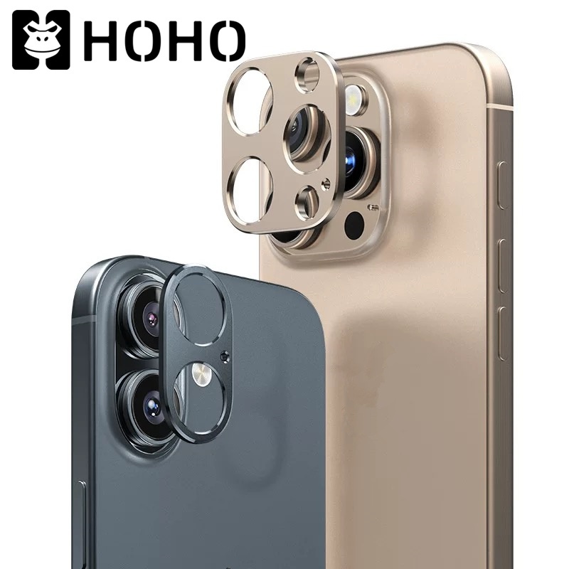 KJ ฟิล์มเลนส์กล้องโลหะ ใช้สำหรับ iPhone 16 13 14 15 Pro Max 14 15 16 Plus 16 Pro