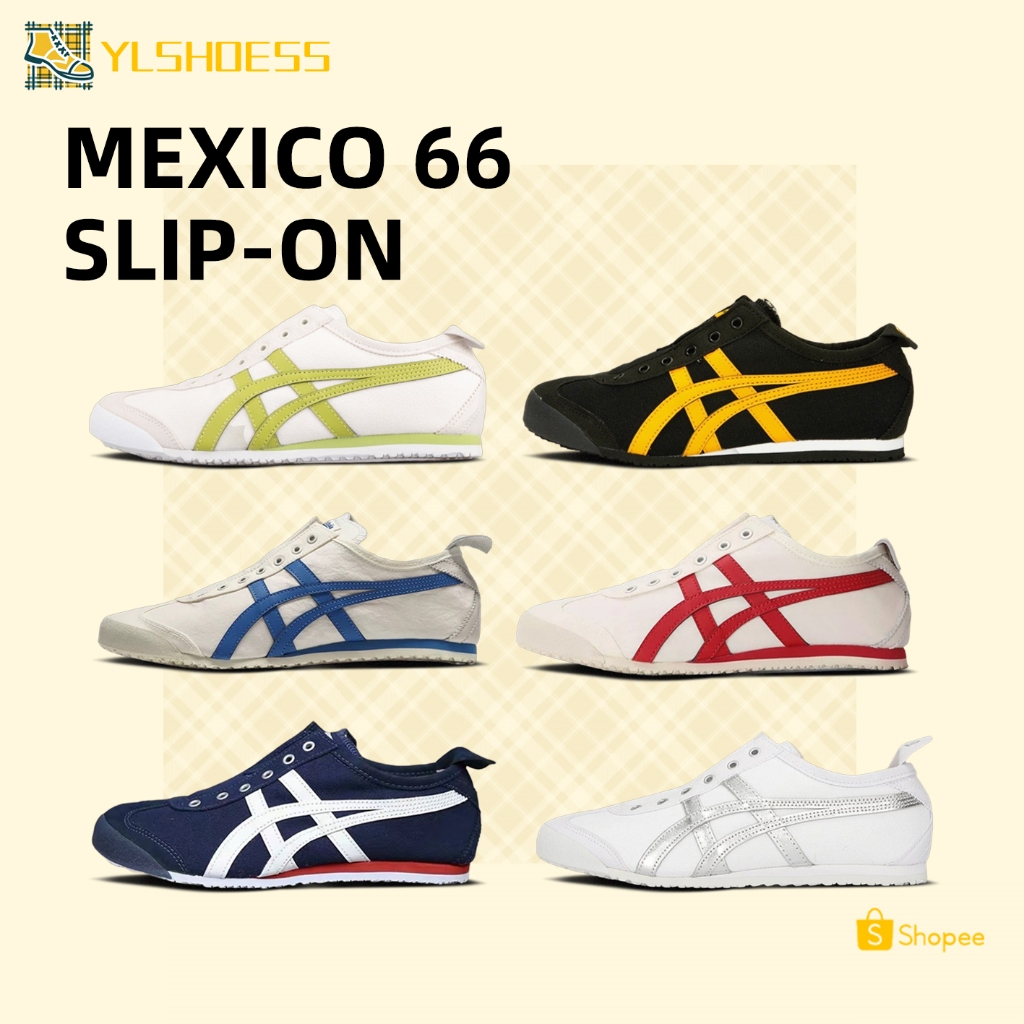 Onitsuka tiger MEXICO 66 Slip-on รองเท้าลำลองแฟชั่น เบา สะดวกสบาย