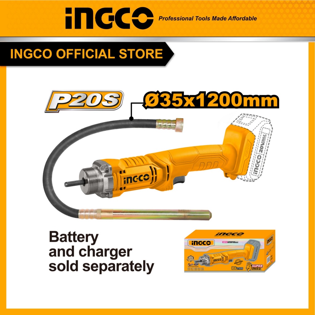 INGCO เครื่องจี้ปูนไร้สาย 20V (เครื่องเปล่า) ไม่รวมแบตเตอรี่และที่ชาร์จ CCVLI202301