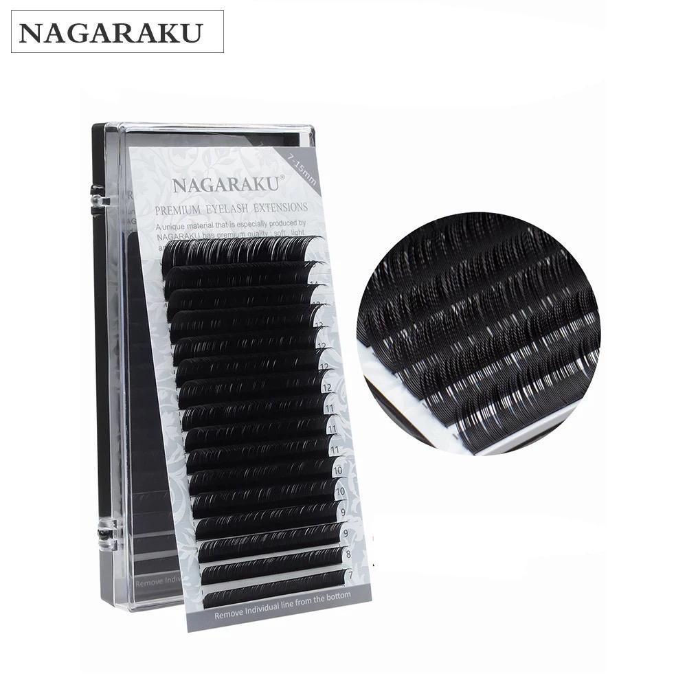 ขนตาNAGARAKU เส้นกลม กล่องเทา ขนตานาการากุ MIXไซส์ ขนาด0.05/0.07/0.10/0.12/0.15/0.20 มีเคิฟC และเคิฟD
