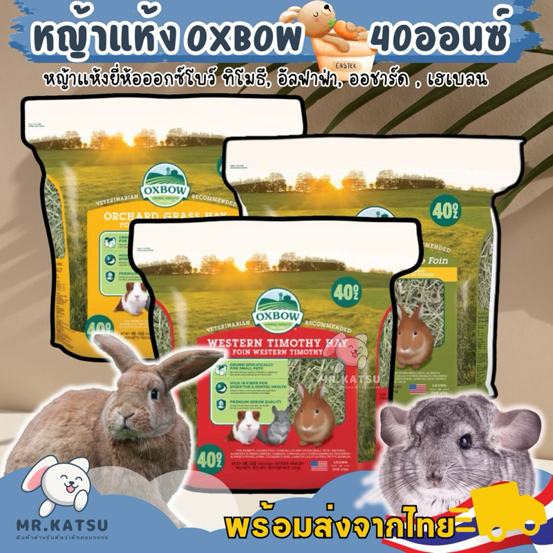Oxbow Alfalfa ,Timothy ,Orchard ,Hay Blend หญ้าออกซ์โบว์ หญ้าทิโมธี ออชาร์ด อัลฟาฟ่า สำหรับกระต่าย [