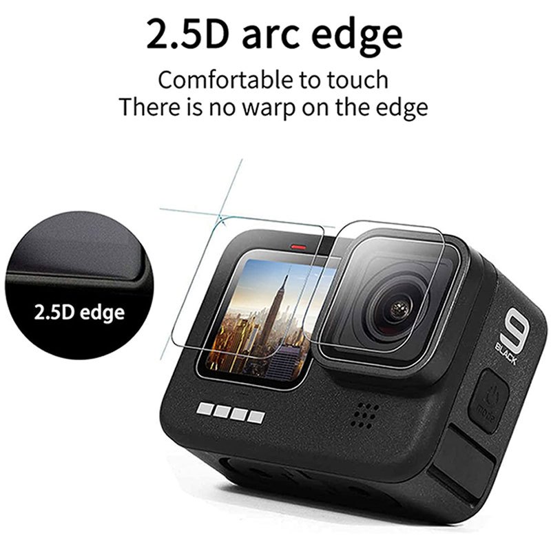 6 ชิ้น ฟิล์มกันรอย For GoPro Hero 12/11/10/9 Camera Tempered Glass Protector Flim ป้องกันหน้าจอ กระจกกันรอย​