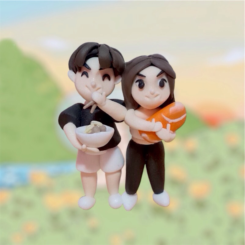 💕ของขวัญสุดน่ารัก [ปั้นตามสั่งทักแชท] ปั้นคู่ขนาด 5 cm., 10 cm.  สนใจทักแชทได้เลยค่า