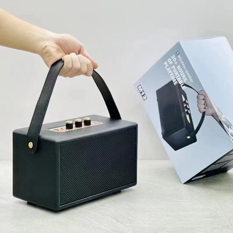 (รับประกัน ปรับเบสได้) ลำโพงบลูทูธไร้สาย M13 รองรับAUX/TF/USB/FM ลำโพงบลูทูธเบสแน่น เสียงดี พร้อมที่หิ้ว ดีไซน์สวย พร้อ