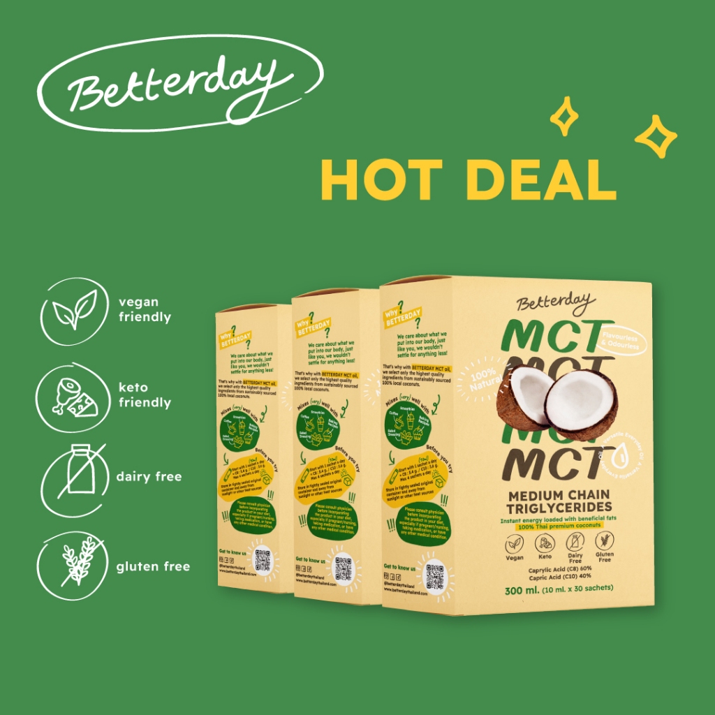 BETTERDAY MCT Oil  (Box 30 sachets ) 3 Boxes