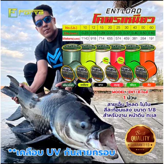สายเอ็น โหลด สีสะท้อนแสง [Forte] สายเอ็นโหลด ENT โมโน สีสะท้อนแสง ขนาด 1/8 สำหรับงาน หน้าดิน ทะเล ENT LOAD โครตเหนียว