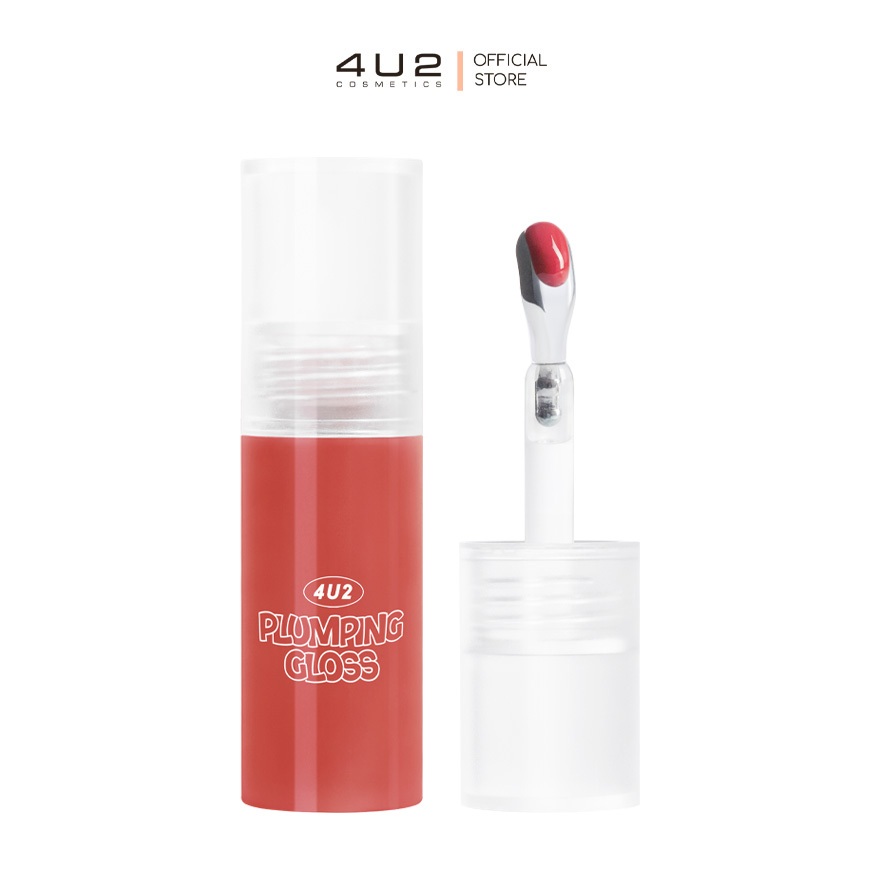 4U2 PLUMPING GLOSS - ลิปกลอสปากเคลือบน้ำตาล ลิป 4U2 ลิปกลอส หัวเหล็ก