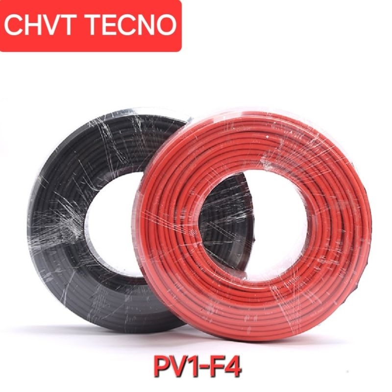 สายไฟ Solar Cable สายไฟโซล่าเซลล์ Solar cell PV ขนาด 4 SQM ฉนวน 2 ชั้น XLPE  สีแดง-สีดำ_แบ่งขายเป็นเ