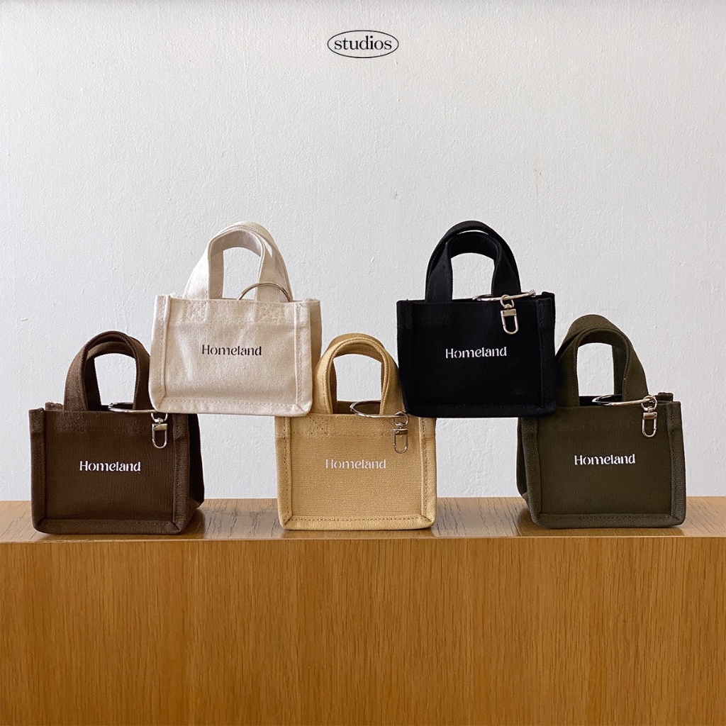 HOMELAND - กระเป๋าผ้า canvas ใบเล็ก ห้อยได้ (รุ่น BOX Charm)