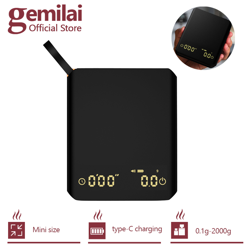 2kg/0.1g Coffee Timer Units with Tare Function Digital Kitchen Scale Multifunction Food Scale Mini C