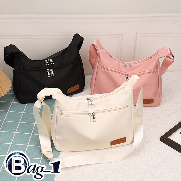 bag_1(BAG2132) กระเป๋าสะพายข้างผ้าอ๊อกซ์ฟอร์ด ป้ายFASHION-ข้างหน้ามี1ช่องซิปใส่ของ