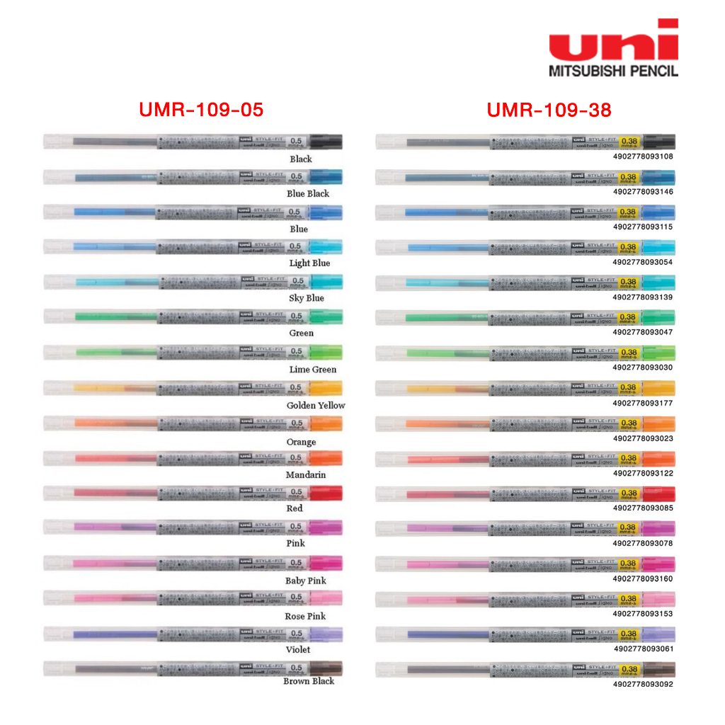 ไส้ปากกาเจล Uni Style fit UMR-109-05ไส้ปากกาเจล