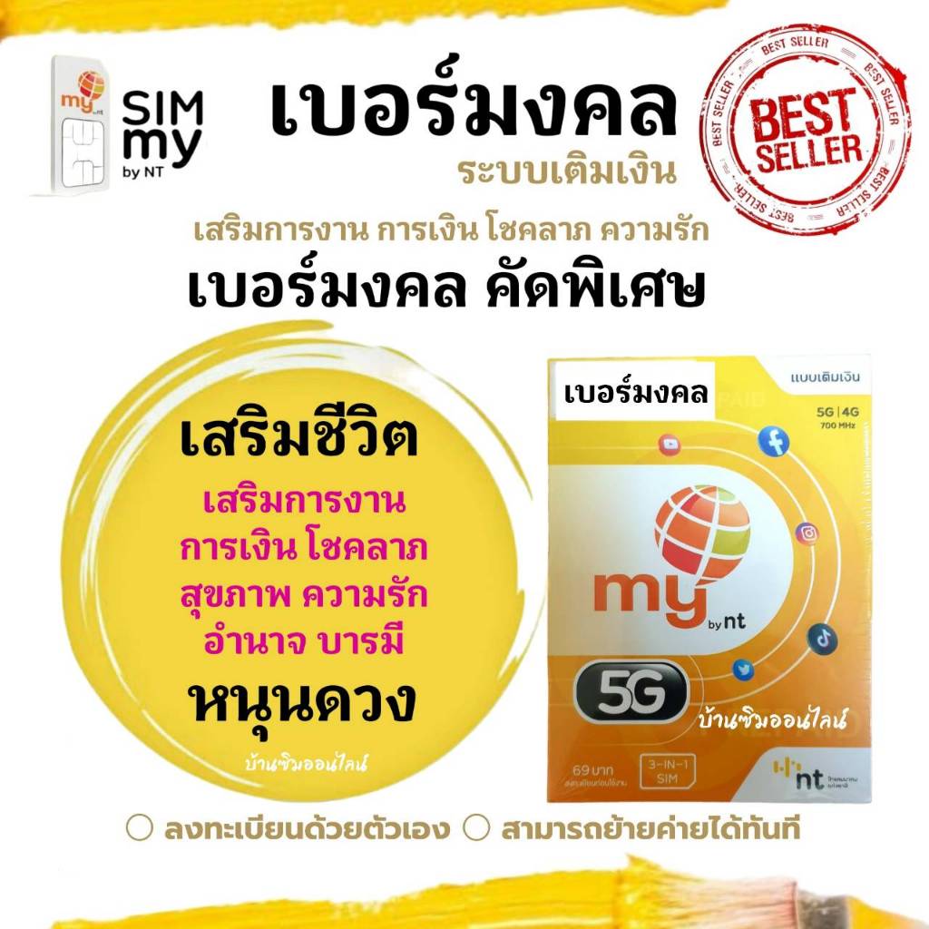 (no.8)เบอร์มงคล ราคาพิเศษ ระบบเติมเงิน ซิมมาย สามารถย้ายค่ายได้ทันที