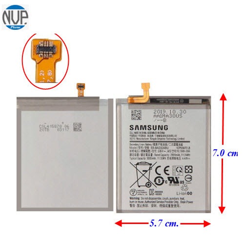 แบตเตอรี่ Samsung A10e,A102,A20e,A202(EB-BA202ABU)     5.7x7.0 cm.3000 mAh.