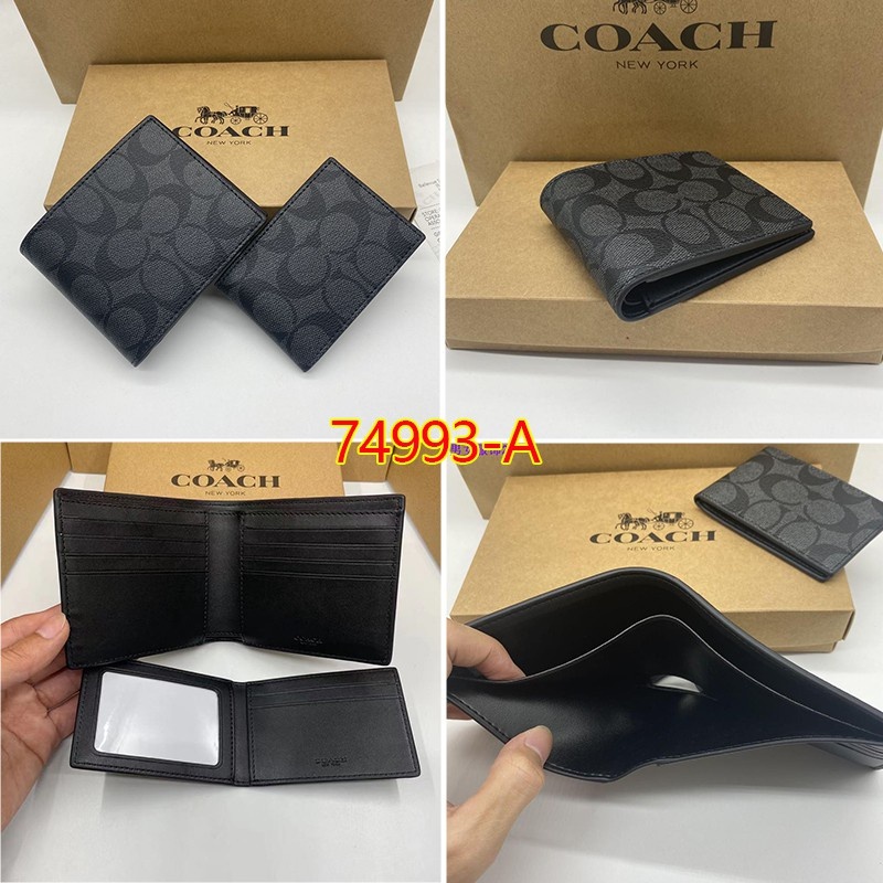 พร้อมส่ง🔥 Outlet ปลอดภาษี กระเป๋าสตางค์ coach กระเป๋าสตางค์ผู้ชาย F74993 F74771 กระเป๋าใส่เหรียญ