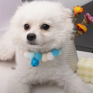 yoyopet : ปลอกคอปอมปอม ปลอกคอแมว สุนัข สีพาสเทล น่ารัก หลากสีสัน มีกระดิ่ง หลายขนาด ยืดได้ พร้อมส่ง