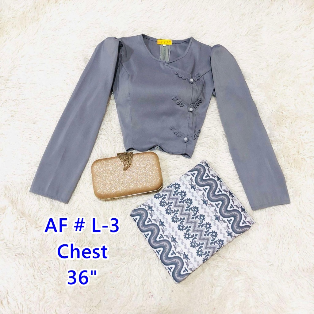 AF ชุดผู้หญิง ชุดพื้นเมือง เสื้อสีพื้น M 32" / L 36" ขายรวม เสื้อ + ผ้าถุงสำเร็จ
