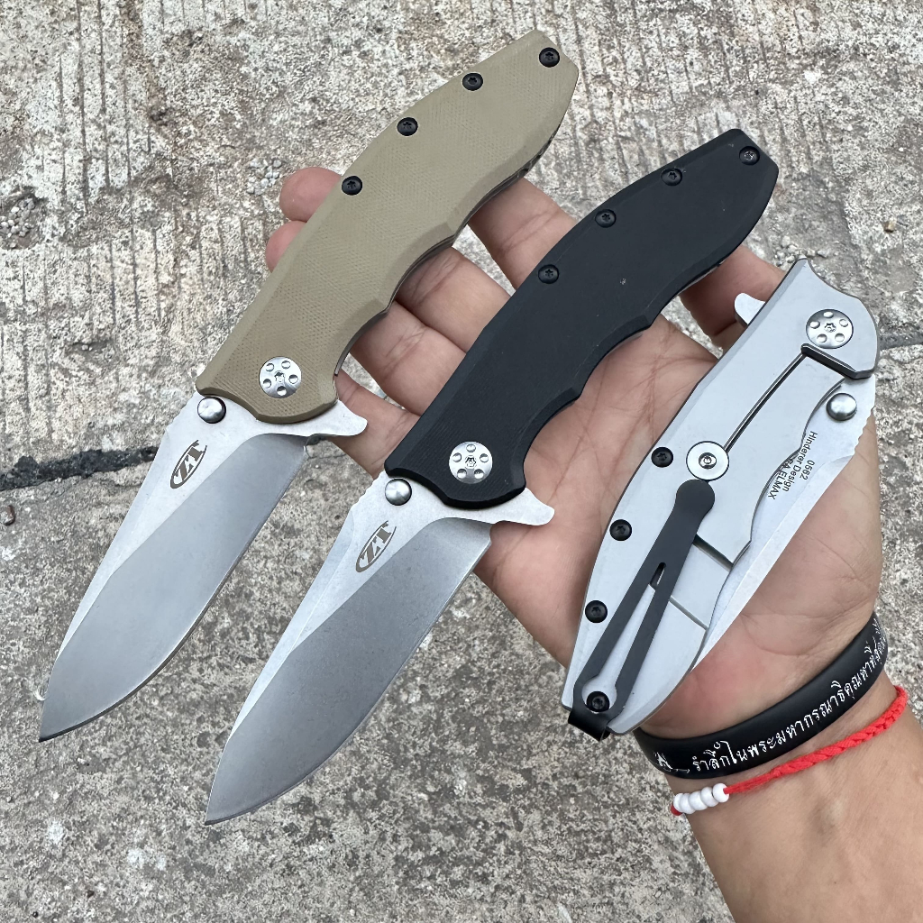 มีดพับZT รุ่น0562 มีบอลแบริ่ง ระบบล็อคเฟรมล็อค สีดำ สีทราย