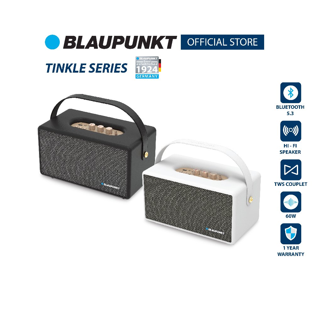 BLAUPUNKT ลำโพงบลูทูธพกพา 80 วัตต์  BLUETOOTH SPEAKER รุ่น TINKLE แบตเตอรี่ 10000mAh