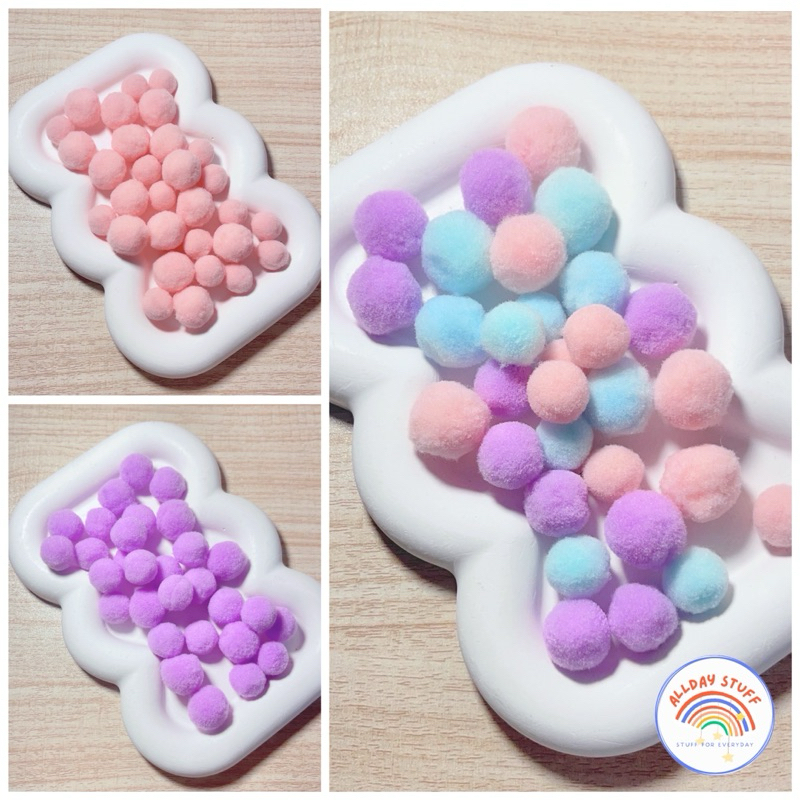 ปอมปอม 30/50 ลูก ไซส์เล็ก-ใหญ่ ผสมกัน ตกแต่งงาน DIY งานประดิษฐ์