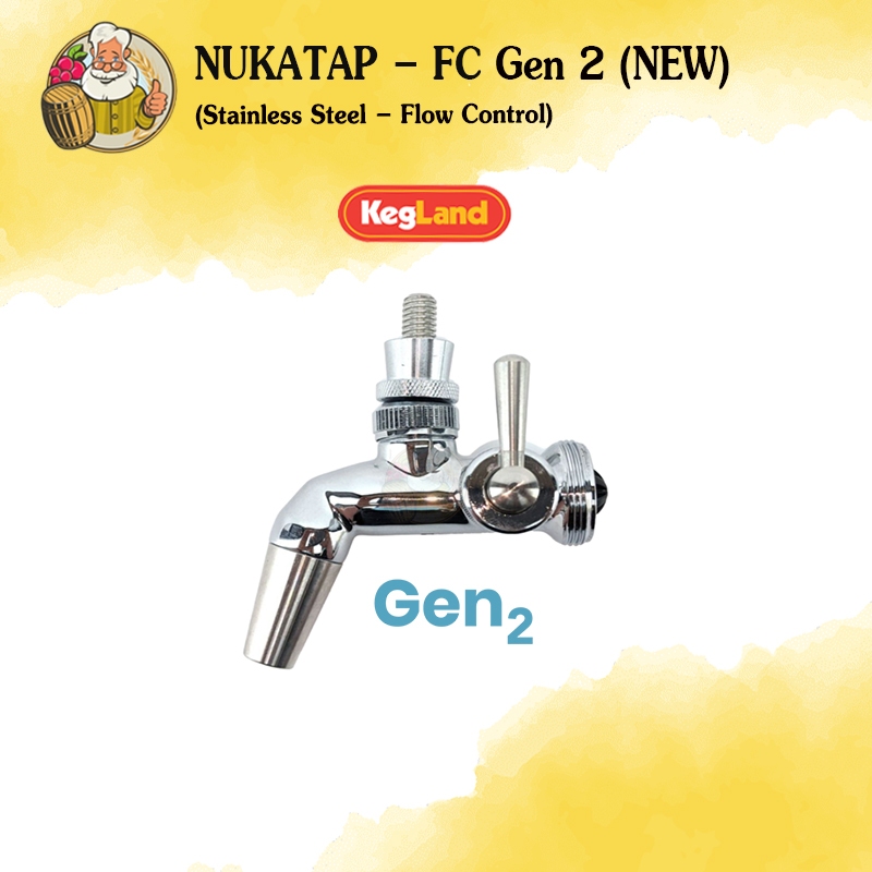 [Kegland] อุปกรณ์เสริม ก๊อกสแตนเลส ปรับการไหลได้ GEN 2 NEW สำหรับ เครื่องดื่ม - NUKATAP Flow Control