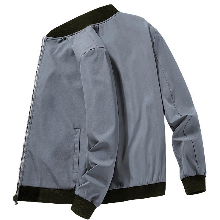 เสื้อแจ็คเก็ตผ้าร่ม งานดี ใส่สบาย เสื้อแจ็คเก็ตเสื้อเบสบอลกันลมคุณภาพสูงแบบเข้ารูปสําห รับผู้ชาย มีซิป มีกระเป๋า2 JK039