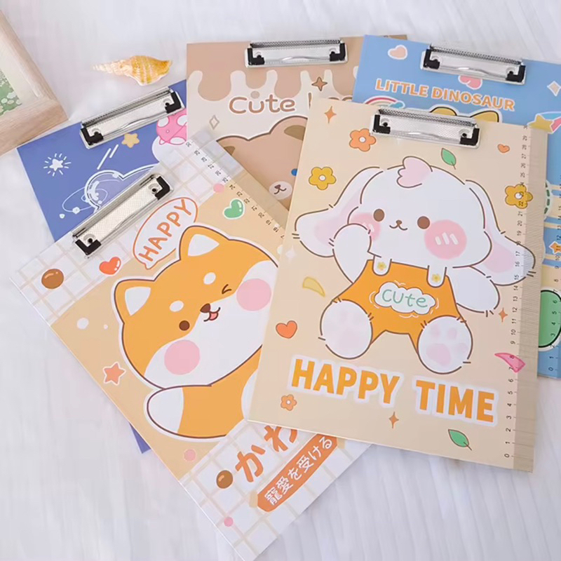 คลิปบอร์ด ขนาด A4 แผ่นรองเขียน กระดานรองเขียน ลายการ์ตูน