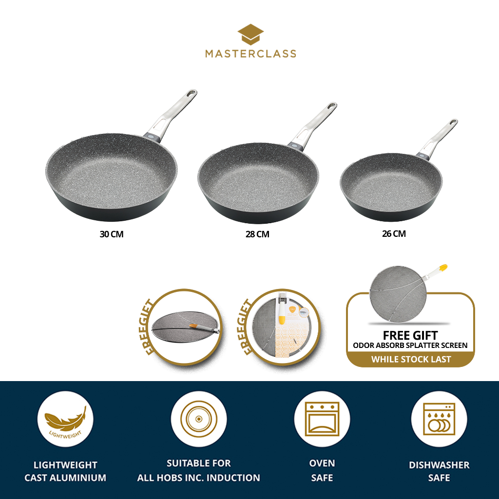 MasterClass Cast Aluminium Non-Stick Scratch-Resistant Finish Frying Pan กระทะ