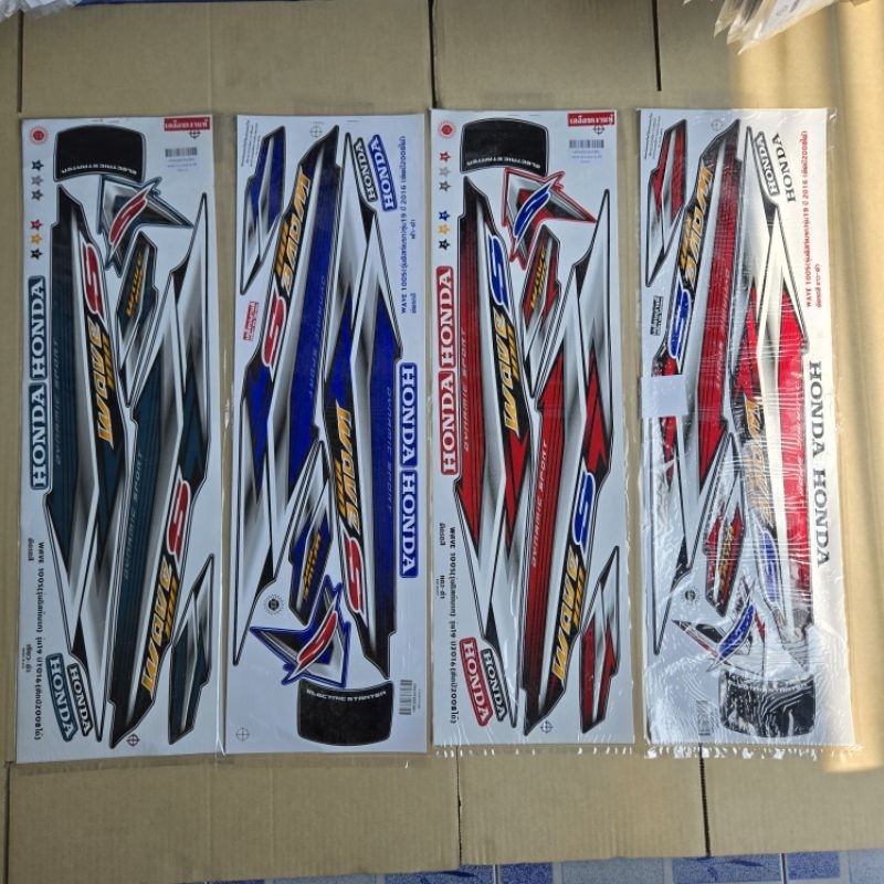 สติกเกอร์ wave100s 2016 รุ่น19 มี4สีให้เลือก สารถติดรถปี 2005-2008 wave100s u box 2005