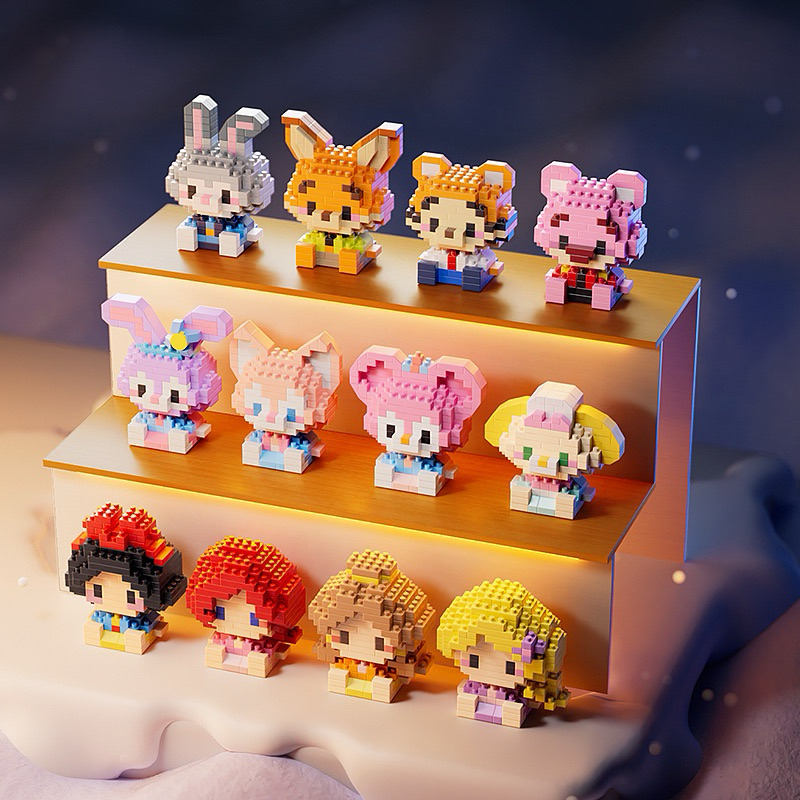มีของพร้อมส่งในไทย🚛 ตัวต่อนาโน  Size M - Cute Catoon Sitting Blocks ( Disney & Princess )