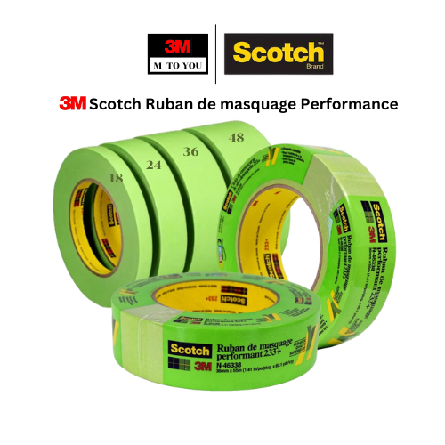 3M กระดาษกาวย่น สีเขียว Ruban de masquage performant 233+ (1 ม้วน)