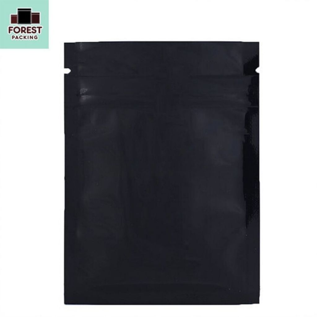 ถุงฟอยล์ ถุงฟอยล์ทึบ ซิปล็อค ก้นแบน ตั้งไม่ได้ เนื้อด้าน สีดำ [100 ใบ] - Forestpacking
