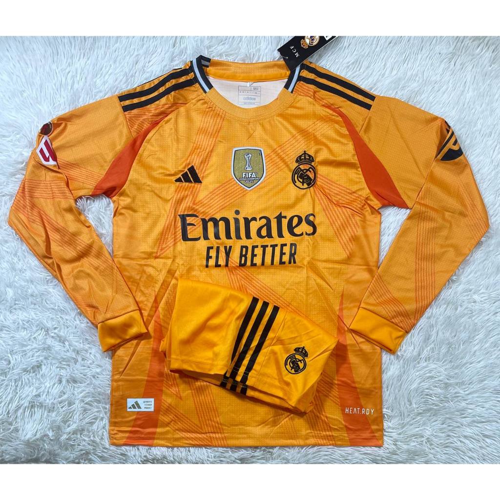 เสื้อฟุตบอล ทีมReal แขนยาว เสื้อพร้อมกางเกงชุดกีฬาเนื้อผ้าดีใส่สบาย2024/2025