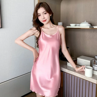 ชุดนอนเซ็กซี่ ✨สีทึบ ผ้าซาตินคุณภาพสูง ผ้าเรียบเงา สวมใส่สบาย ราคาถูก 🚚 ส่งไวจากไทย